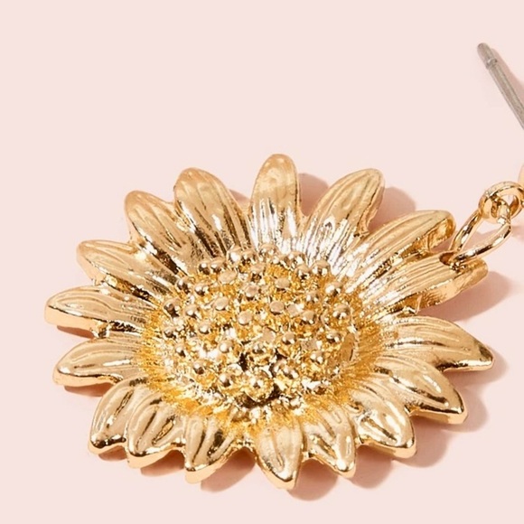 Sunflower Drop Stud Earrings - Picture 4 of 6